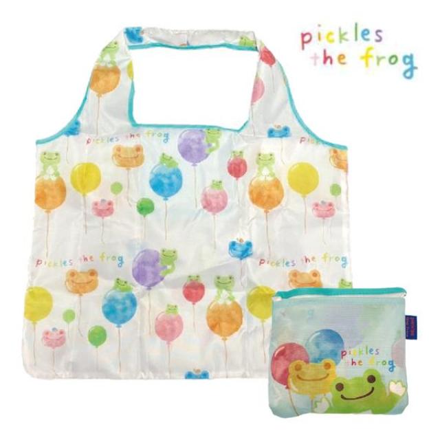 小禮堂 Pickles the Frog 泡菜蛙 折疊環保購物袋 (汽球款)