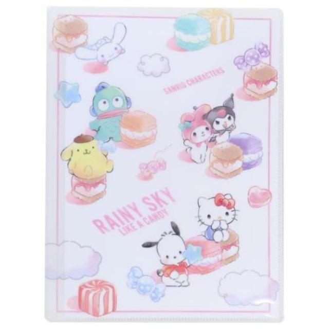 小禮堂 Sanrio 三麗鷗大集合 A4 L型10層資料夾 (甜點雲朵款)