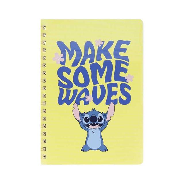 小禮堂 迪士尼 史迪奇 B6線圈筆記本 (黃藍文字款)