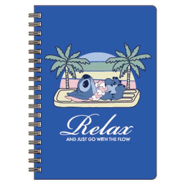 小禮堂 迪士尼 史迪奇 B6 線圈方格筆記本 (藍躺姿款)