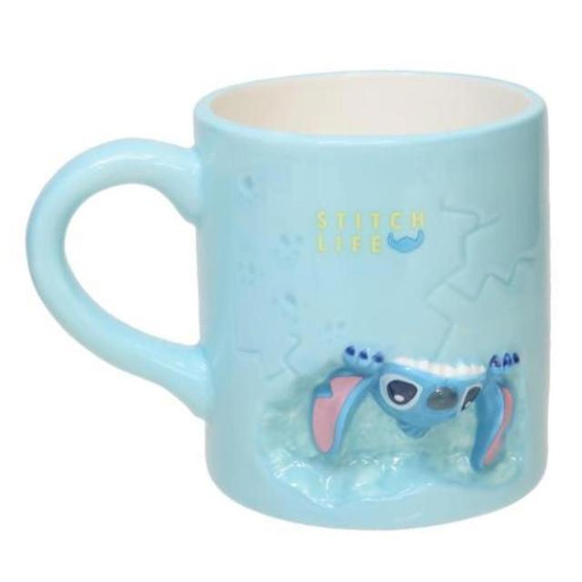 小禮堂 迪士尼 史迪奇 陶瓷馬克杯 200ml (藍探頭款)