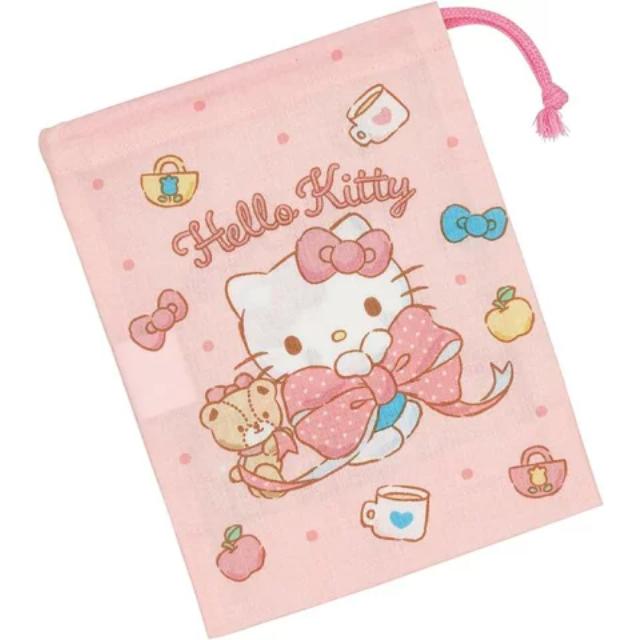 小禮堂 Skater Sanrio 三麗鷗 Hello Kitty 束口收納袋 KB63 (粉蝴蝶結款)