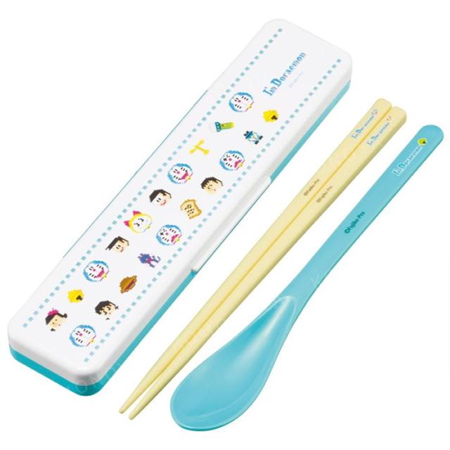 小禮堂 Skater 哆啦A夢 盒裝兩件式餐具組 CCS3SAAG (幾何大頭款)