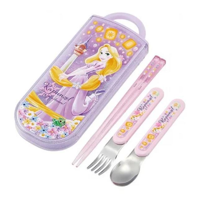 小禮堂 Skater 迪士尼 長髮公主 滑蓋三件式餐具組 TACC2AG (紫天燈款)