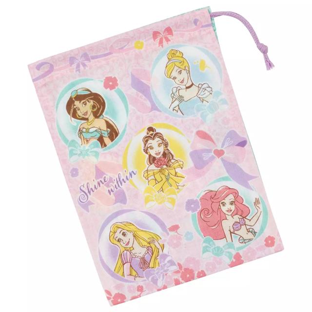 小禮堂 Skater 迪士尼公主 束口收納袋 KB63 (粉圓框款)