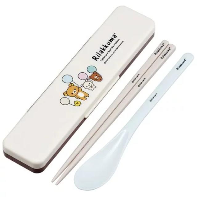 小禮堂 Skater 拉拉熊 盒裝兩件式餐具組 CCS3SAAG (白汽球款)