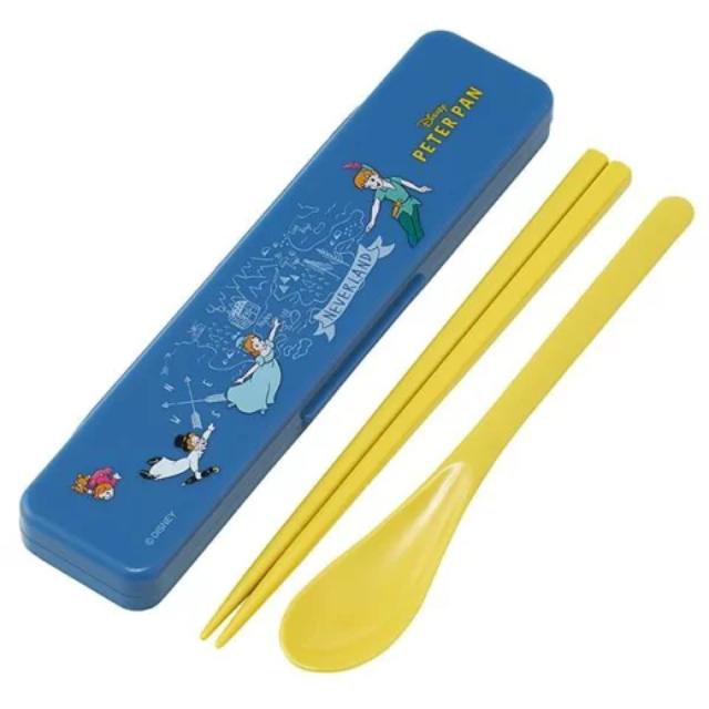 小禮堂 Skater 迪士尼 彼得潘 盒裝兩件式餐具組 CCS3SAAG (藍飛行款)