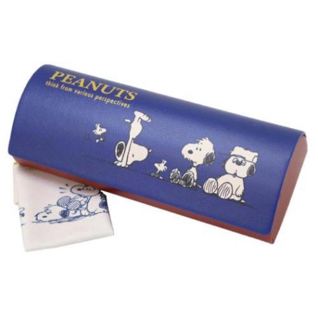 小禮堂 史努比 眼鏡盒附拭鏡布 (藍兄弟款)