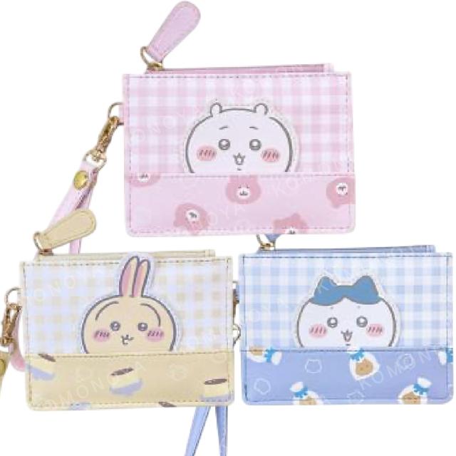 小禮堂 Chiikawa 吉伊卡哇 皮質票卡零錢包 (格紋款) 吉伊 小八 烏薩奇