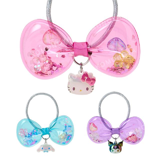 小禮堂 Sanrio 三麗鷗 透明泡泡造型髮圈 (流沙款) Kitty 大耳狗 酷洛米