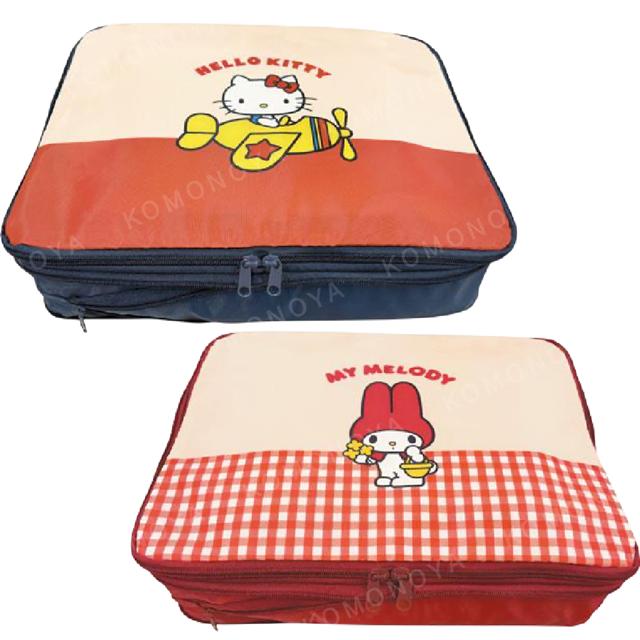 小禮堂 Sanrio 三麗鷗 衣物壓縮旅行收納包 L (復古系列) Kitty 美樂蒂