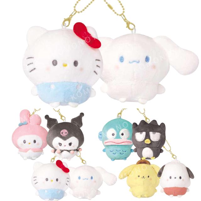 小禮堂 Sanrio 三麗鷗 絨布磁鐵雙吊飾 (胖胖豆豆眼款) Kitty 大耳狗 酷洛米 美樂蒂