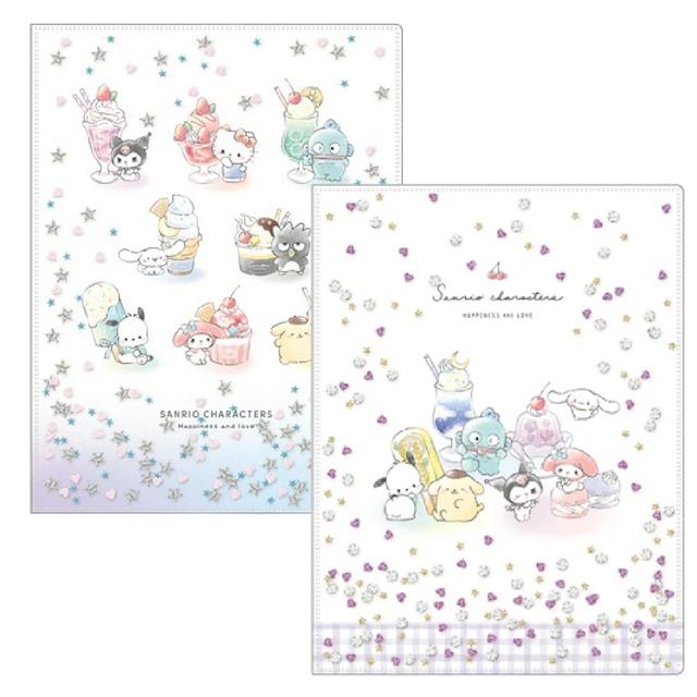 小禮堂 Sanrio 三麗鷗 A4 雙開式口袋資料夾 (甜點款)