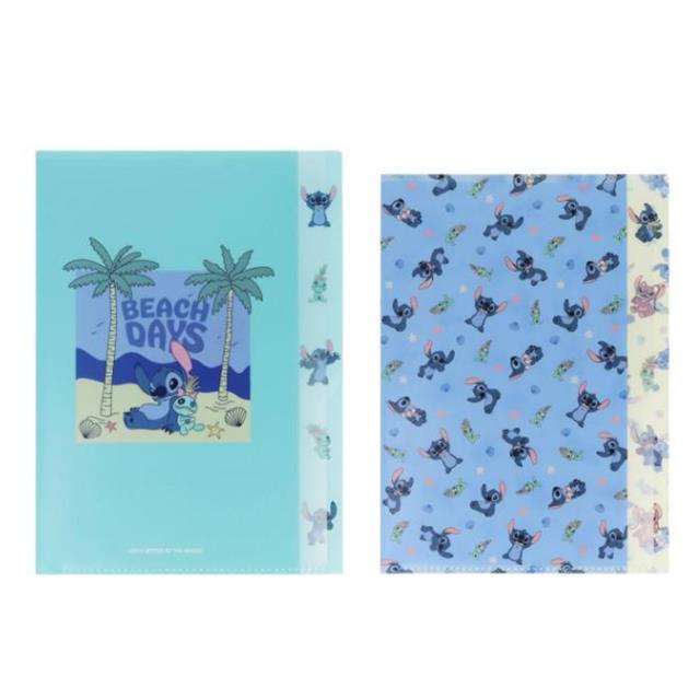 小禮堂 Disney 迪士尼 史迪奇 A4 五層資料夾