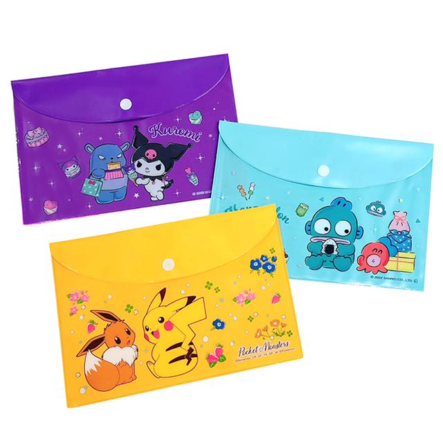 小禮堂 Sanrio 三麗鷗 寶可夢 橫式按扣資料夾