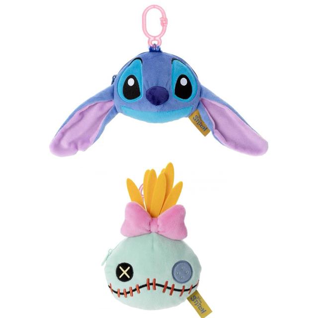 小禮堂 Disney 迪士尼 史迪奇 絨毛造型收納包 (大臉款)