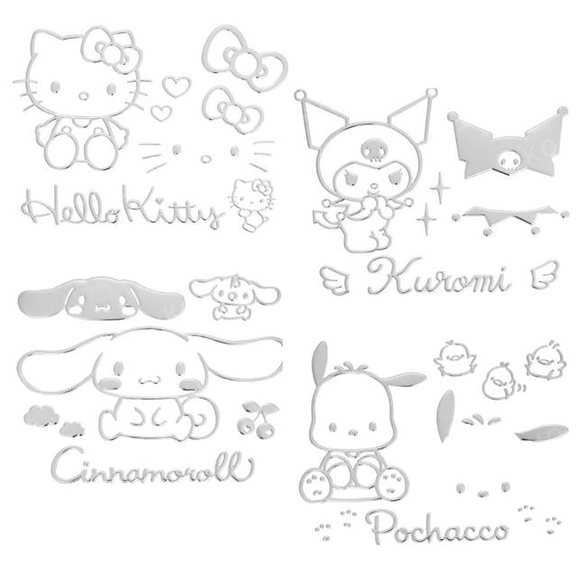 小禮堂 Sanrio 三麗鷗 立體裝飾貼 (銀款)Kitty 酷洛米 大耳狗 帕恰狗