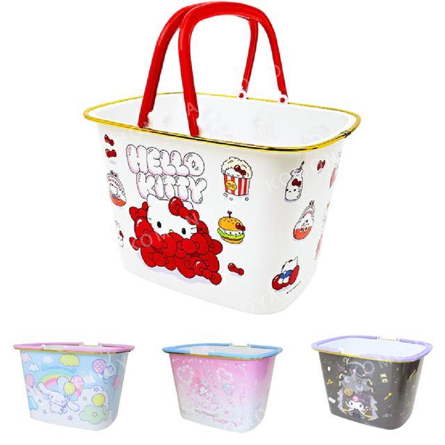 小禮堂 Sanrio 三麗鷗 塑膠手提收納桶 (角色款) Kitty 美樂蒂 酷洛米