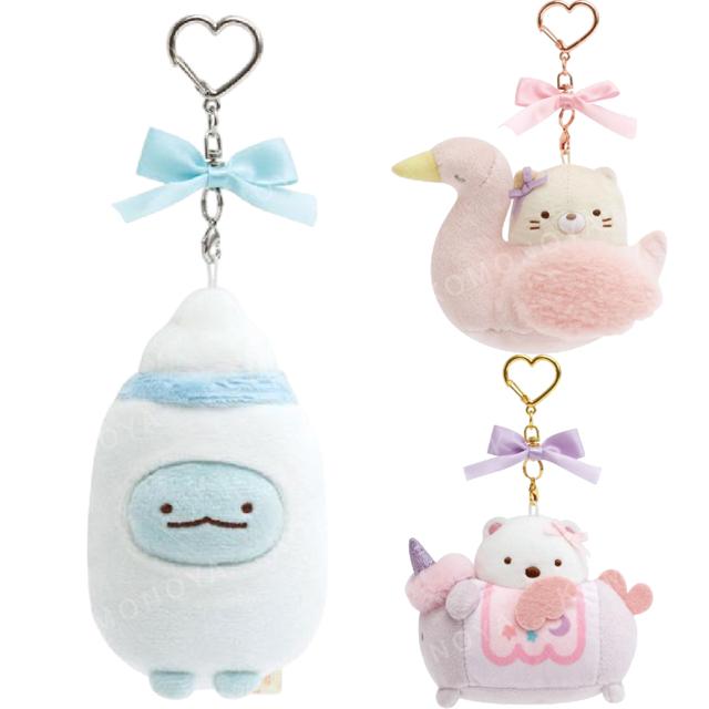 小禮堂 San-X 角落生物 絨毛玩偶吊飾 (蝴蝶結款) 北極熊 貓咪 恐龍