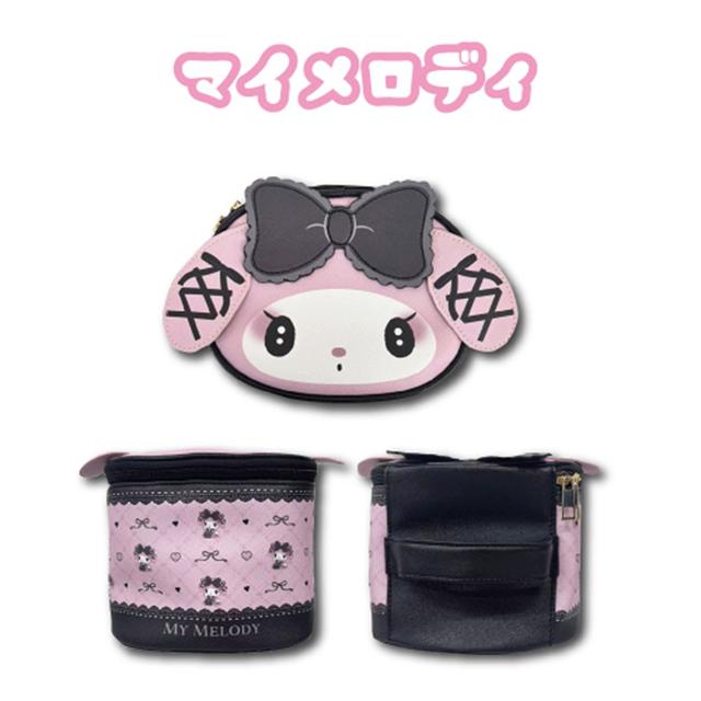 小禮堂 Sanrio 三麗鷗 皮質手提化妝箱 (暗夜天使) 美樂蒂 酷洛米 2