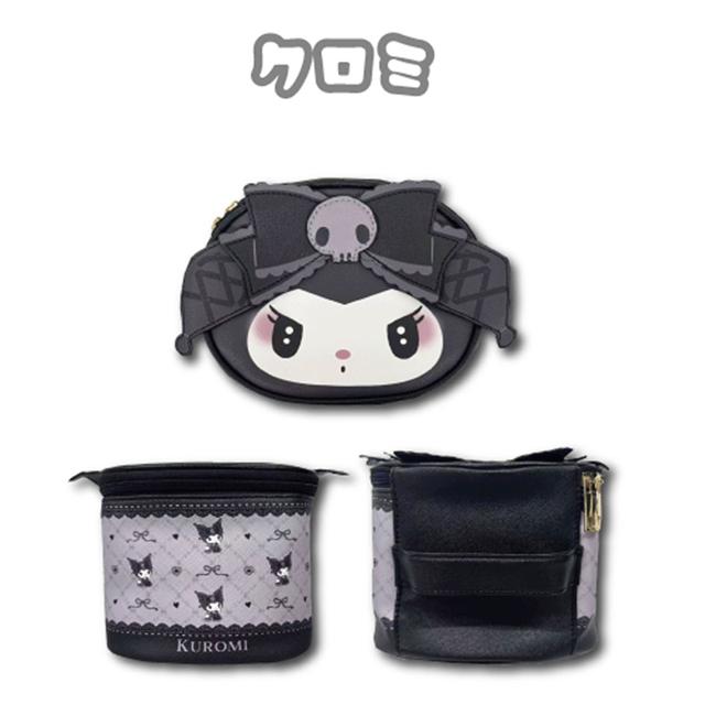 小禮堂 Sanrio 三麗鷗 皮質手提化妝箱 (暗夜天使) 美樂蒂 酷洛米 3