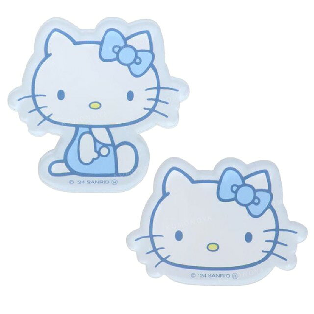 小禮堂 Sanrio 三麗鷗 Hello Kitty 造型壓克力夾 (灰藍款)