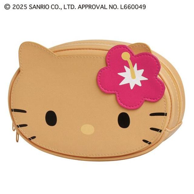 小禮堂 Sanrio 三麗鷗 Hello Kitty 皮質造型拉鍊化妝包 (千禧Y2K)