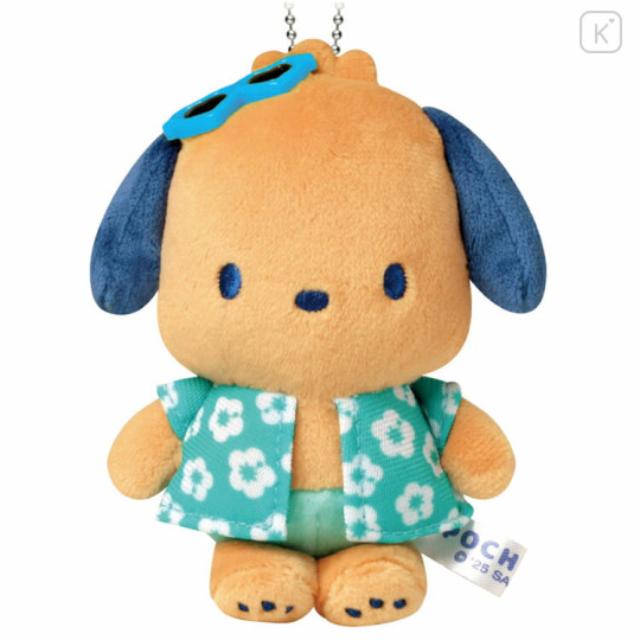 小禮堂 Sanrio 三麗鷗 帕恰狗 絨毛玩偶吊飾 (曬黑泳衣款)