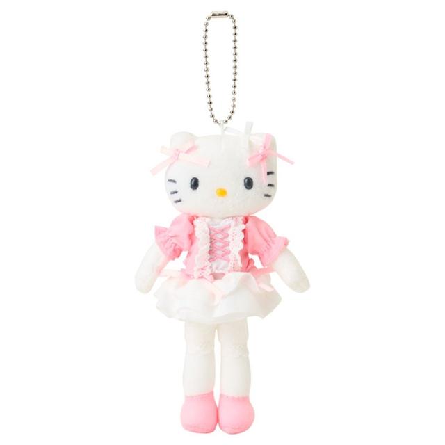 小禮堂 Sanrio 三麗鷗 Hello Kitty 絨毛長腿玩偶吊飾 (蕾絲緞帶蓬裙 看我72變衣櫥系列)