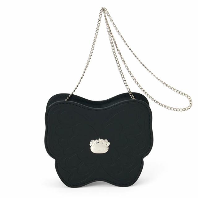 小禮堂 Sanrio 三麗鷗 皮質造型斜背包 (暗夜蝴蝶)