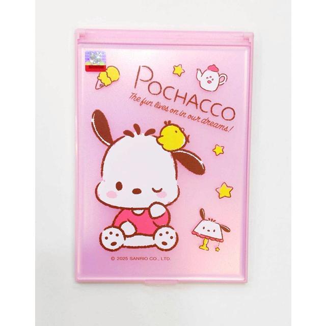 小禮堂 Sanrio 三麗鷗 帕恰狗 方形折疊鏡 (粉眨眼款)