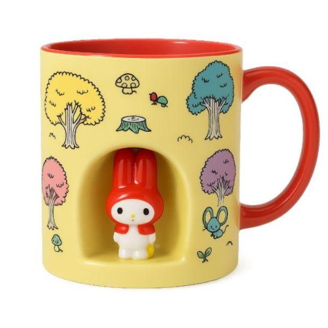 小禮堂 Sanrio 三麗鷗 美樂蒂 陶瓷造型馬克杯 250ml (黃蘑菇森林款)