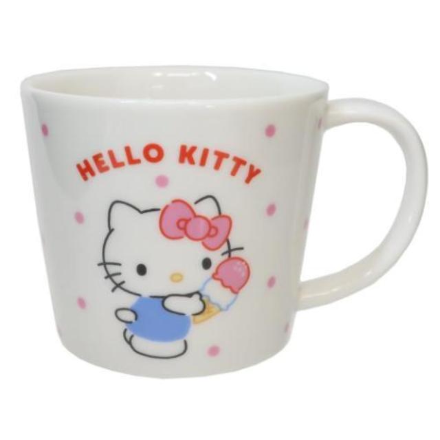 小禮堂 Sanrio 三麗鷗 Hello Kitty 陶瓷馬克杯 (點點甜點款)