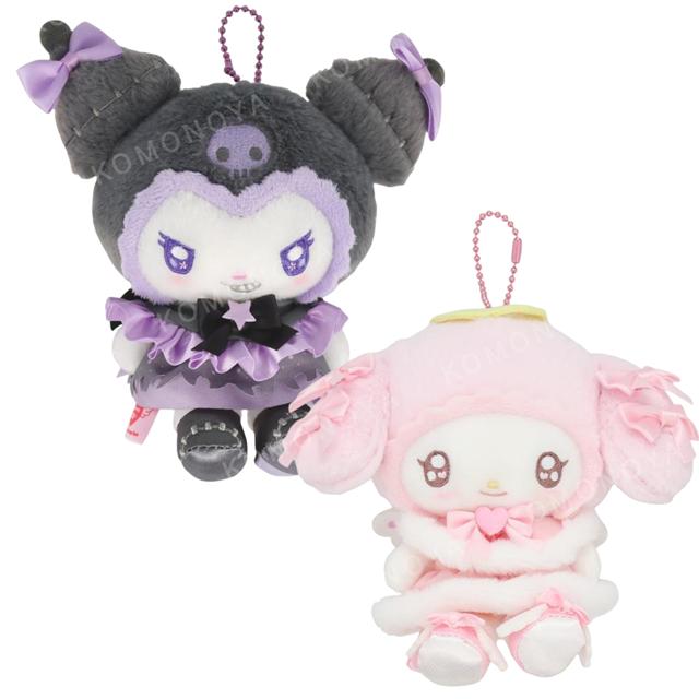 小禮堂 Sanrio 三麗鷗 x 粧美堂 絨毛玩偶吊飾 (緞帶 天使與惡魔) 美樂蒂 酷洛米 0