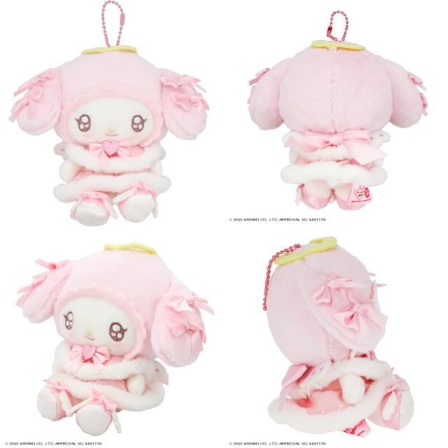 小禮堂 Sanrio 三麗鷗 x 粧美堂 絨毛玩偶吊飾 (緞帶 天使與惡魔) 美樂蒂 酷洛米 1