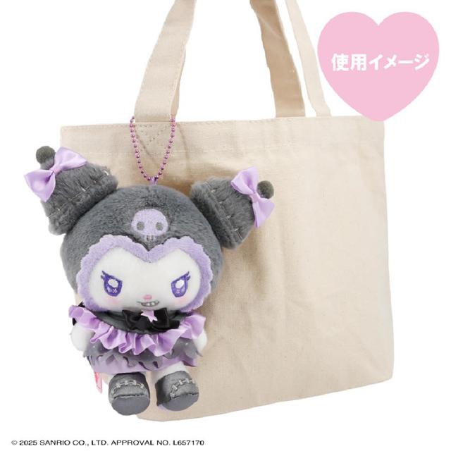 小禮堂 Sanrio 三麗鷗 x 粧美堂 絨毛玩偶吊飾 (緞帶 天使與惡魔) 美樂蒂 酷洛米 4