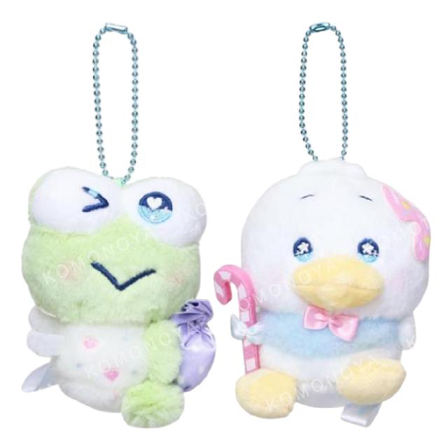 小禮堂 Sanrio 三麗鷗 絨毛玩偶吊飾 (閃亮糖果款) 貝克鴨 大眼蛙