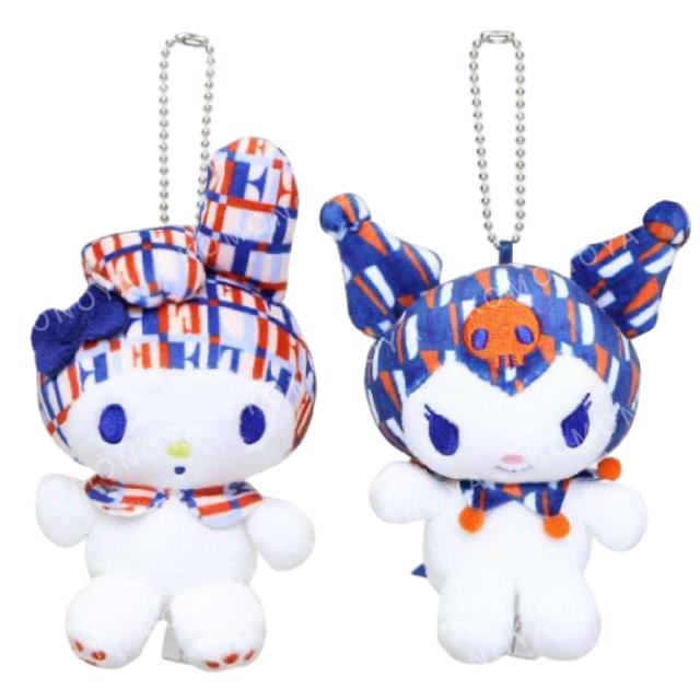 小禮堂 Sanrio 三麗鷗 x ELLE 絨毛玩偶吊飾 (格紋款) 美樂蒂 酷洛米