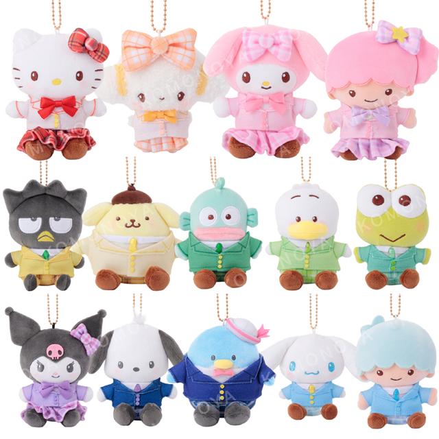 小禮堂 Sanrio 三麗鷗 絨毛玩偶吊飾 (制服款) Kitty 美樂蒂 大耳狗 雙子星｜療癒選物 0