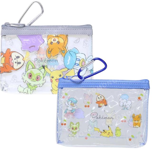 小禮堂 寶可夢 PVC拉鍊扁平袋附扣環 (集合款)