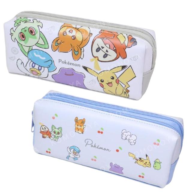 小禮堂 寶可夢 皮質方形雙拉鍊筆袋 (集合款)