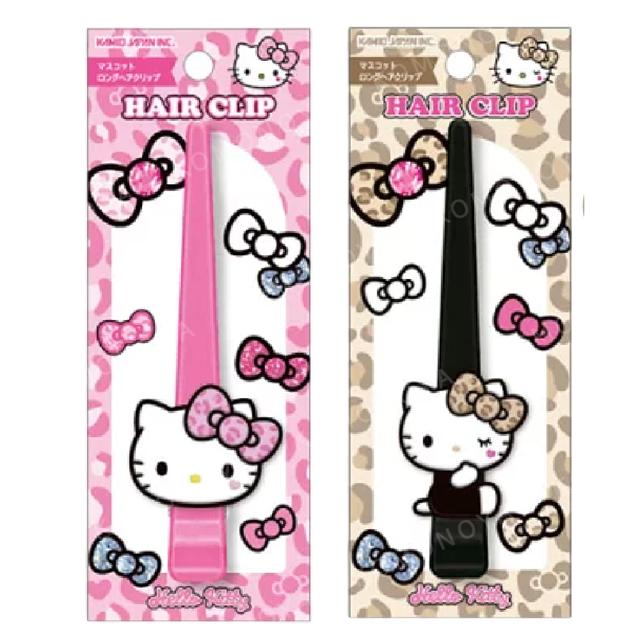 小禮堂 Sanrio 三麗鷗 Hello Kitty 造型塑膠長髮夾 (豹紋款)