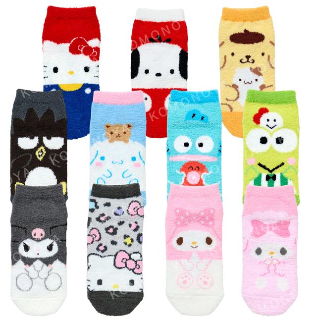 小禮堂 Sanrio 三麗鷗 成人絨毛短襪 23-25cm (經典款) Kitty 大耳狗 酷洛米