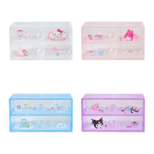 小禮堂 Sanrio 三麗鷗 壓克力透明雙抽櫃 (居家款) Kitty 美樂蒂 大耳狗 酷洛米