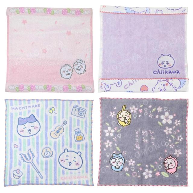 小禮堂 Chiikawa 吉伊卡哇 刺繡棉質方巾 25x25cm (大集合款)