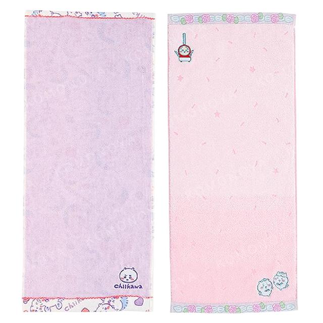 小禮堂 Chiikawa 吉伊卡哇 刺繡棉質長毛巾 34x80cm (大集合款)
