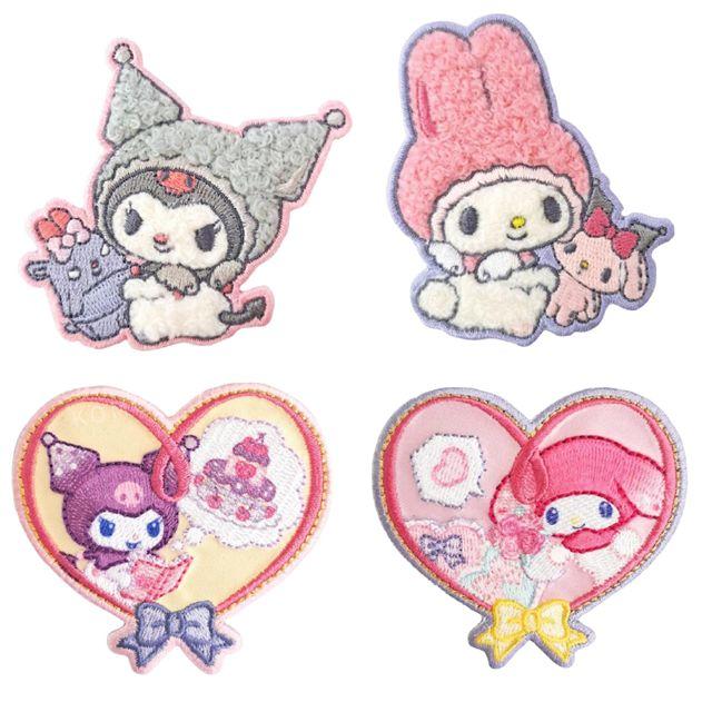 小禮堂 Sanrio 三麗鷗 刺繡造型燙布貼 (美樂蒂50th & 酷洛米20th)