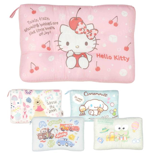 小禮堂 Sanrio 三麗鷗 天絲水洗兒童枕頭 Kitty 大耳狗 大眼蛙 小熊維尼