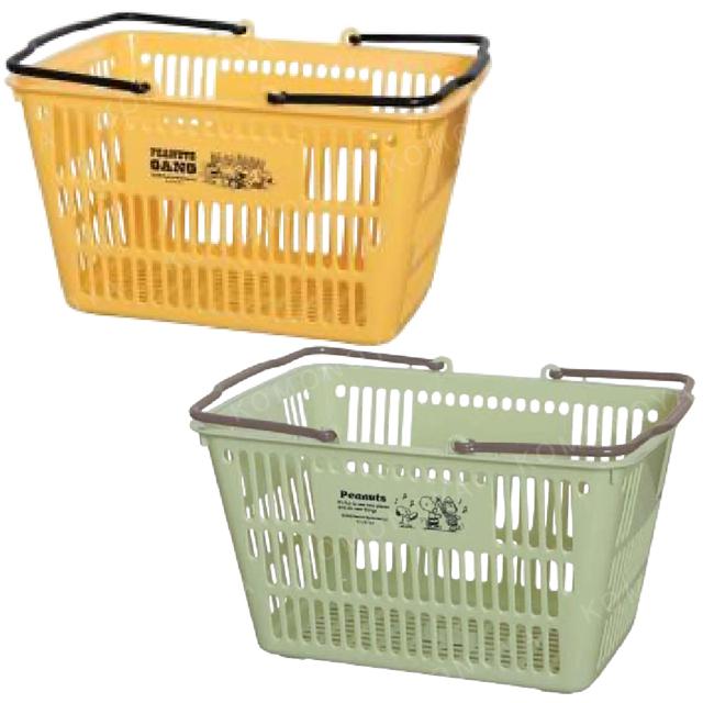 小禮堂 史努比 手提購物籃 M (黃/綠款)