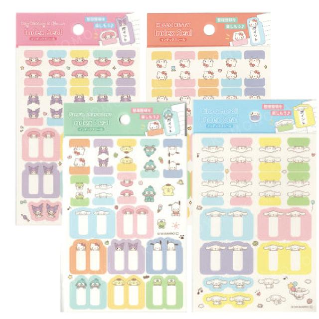 小禮堂 Sanrio 三麗鷗 造型標籤貼紙 (動作款) Kitty 美樂蒂 大耳狗